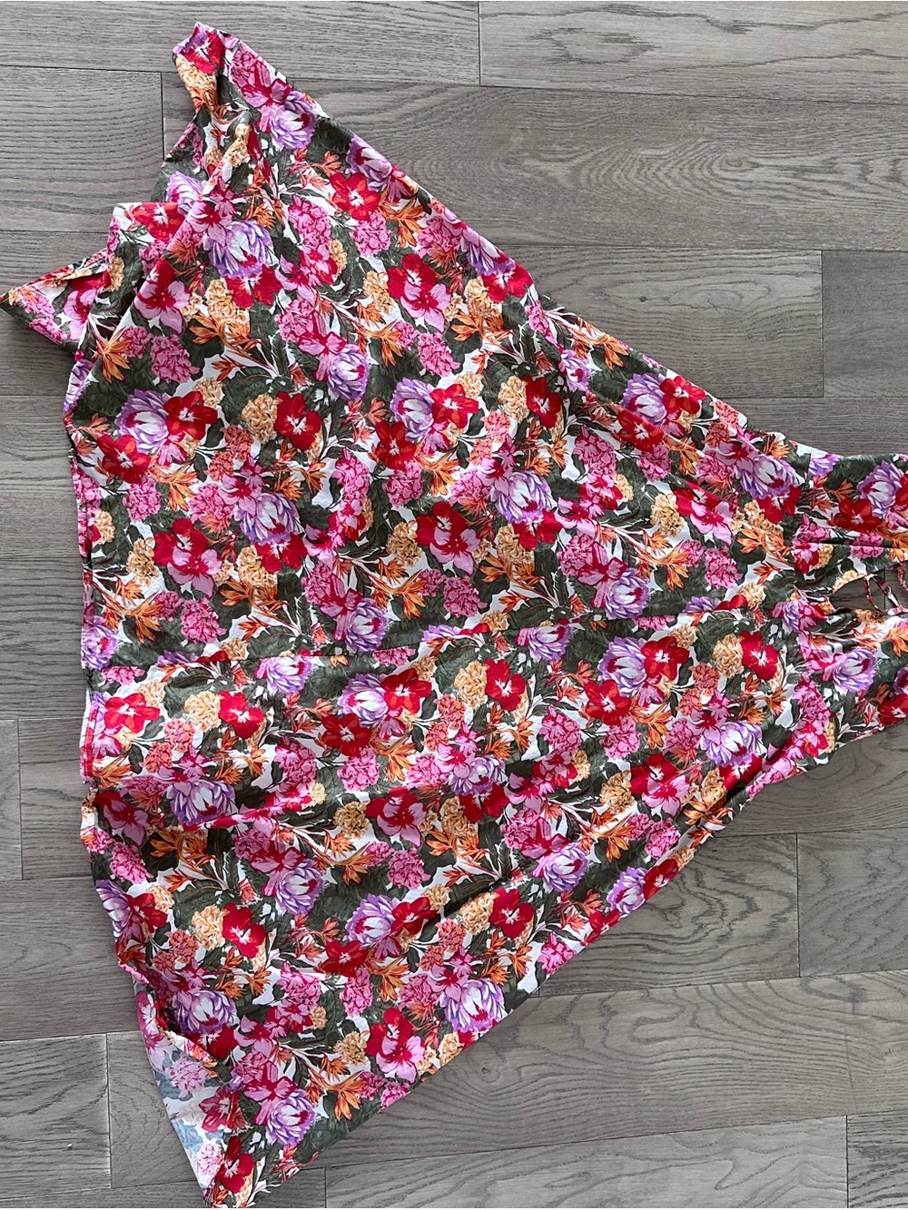 Floral Maxi Dress in Red & Purple - Women Dresses Maxi